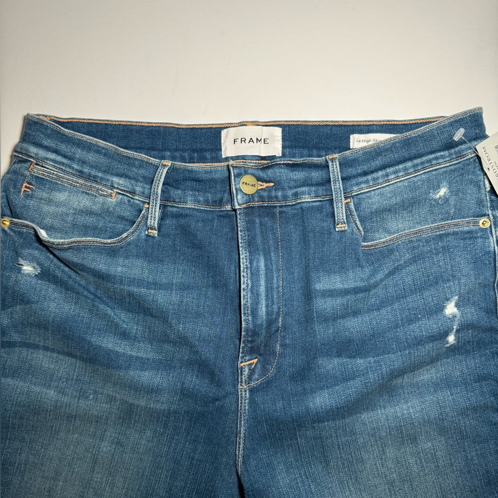 Frame Le High skinny raw hem cropped denim